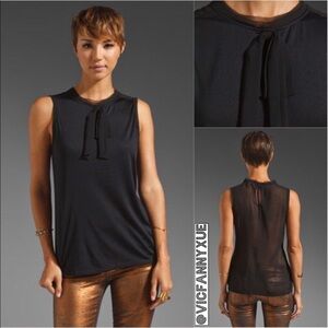 New Juicy couture black chiffon bow top xs